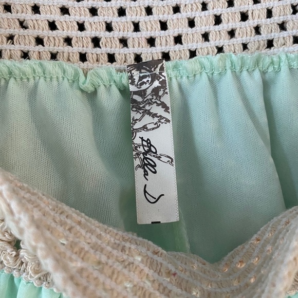 Bella D Mint High Low Crochet Detail Skirt - Picture 6 of 6